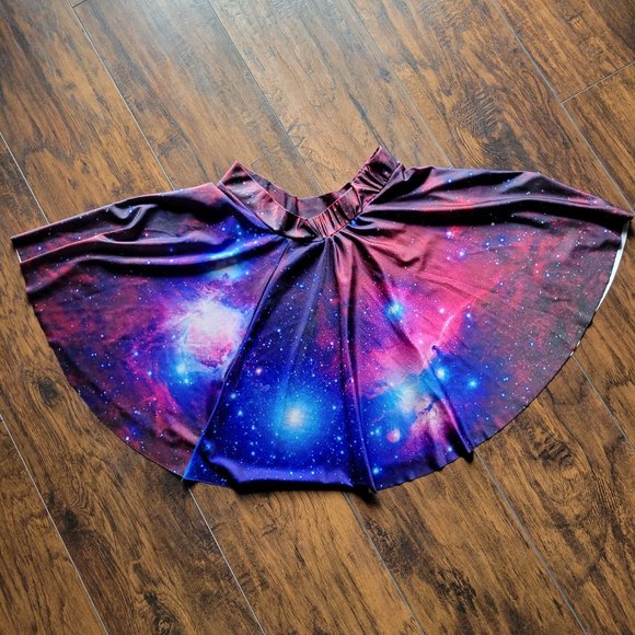 Galaxy Skater Womans Medium Skater Flip holographic Skirt Pull Over Star Celesti - Picture 11 of 11